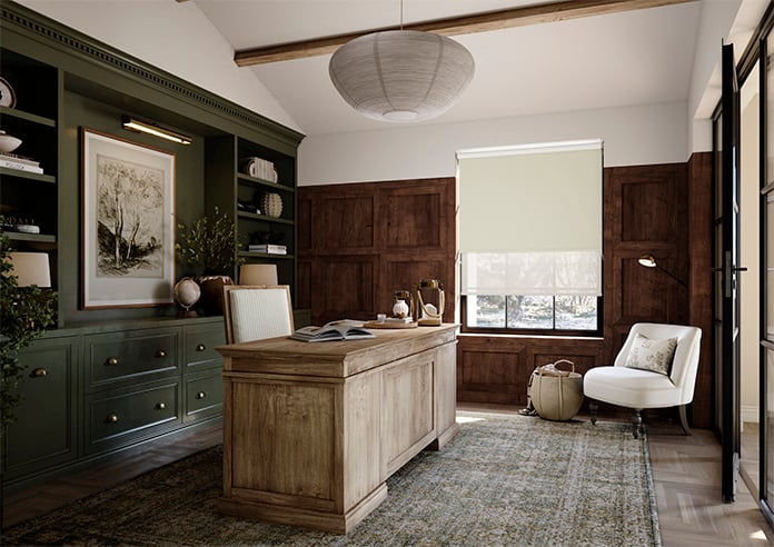 Rimini (Blackout), Ecru & Texen Truffle - Double Roller Blind - Image 6